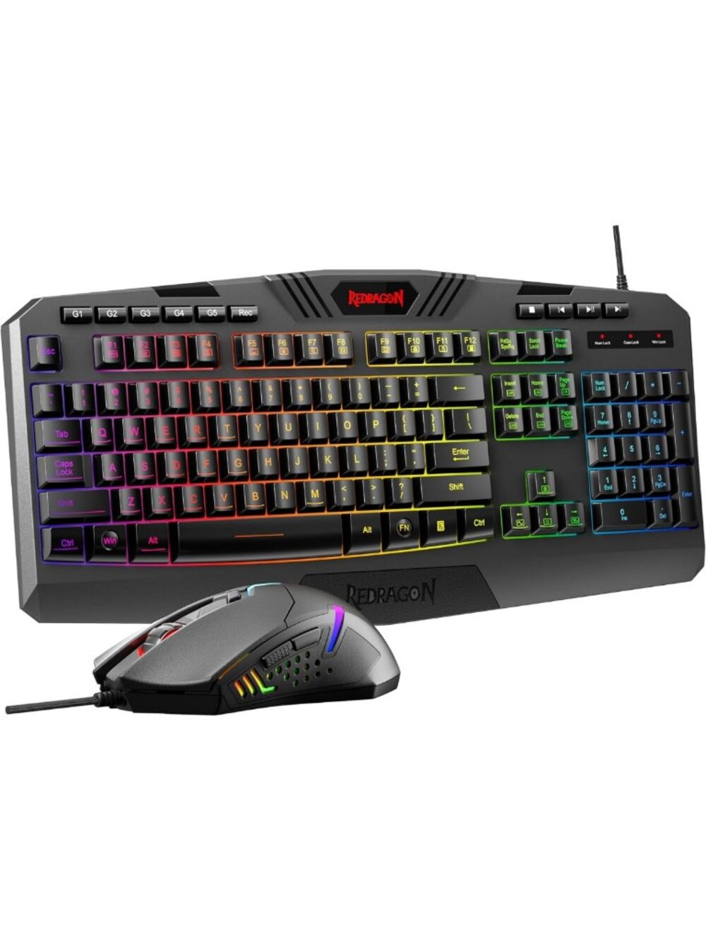 RGB Backlit Gaming Keyboard & Mouse Combo, Programmable with Macro Keys, New